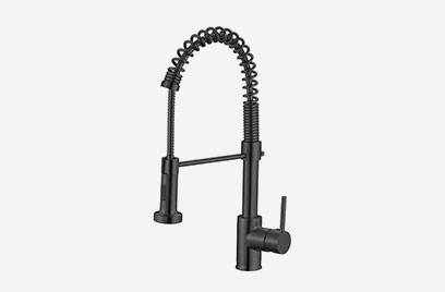 Matt Black Spring Pull Down Sprayer Kitchen Sink Faucet